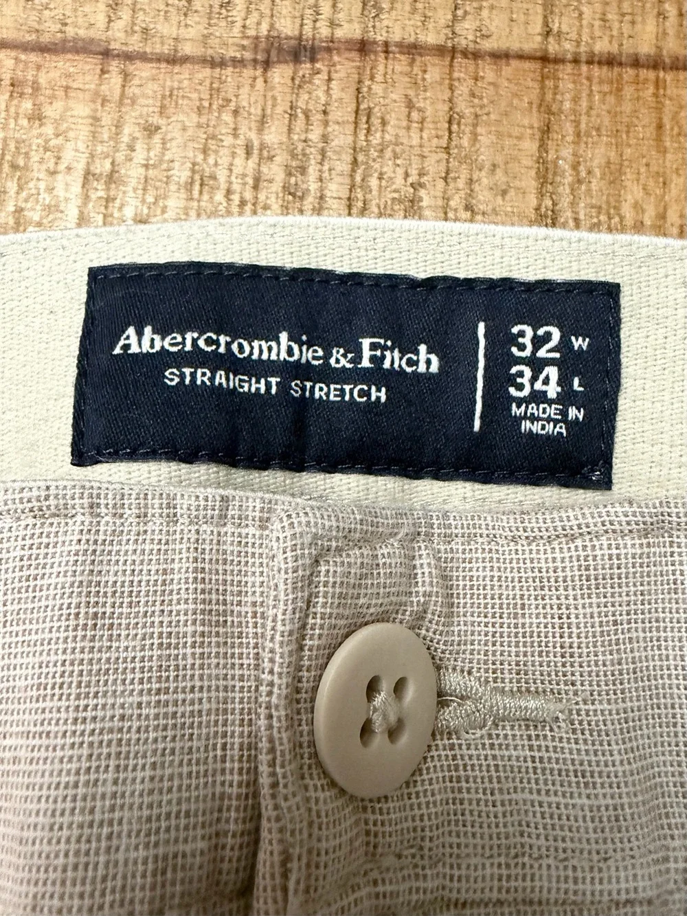 Abercrombie & Fitch Light Beige Linen-Blend Chinos